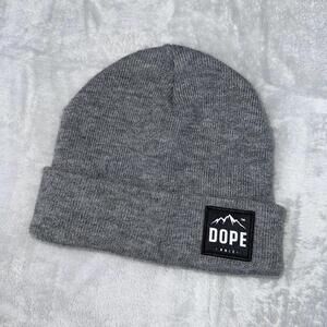 DOPE snowboards Paradise Knit Beanie Cap Hat Gray Unisex One Size Winter Hat Ski